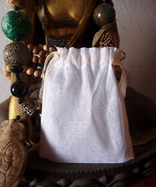 Cheesecloth Bags with Drawstring 3" x 4" (12 Pk) Ivory Edge