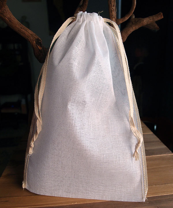 Cheesecloth Bags with Drawstring 6" x 10" (12 Pk) Ivory Edge
