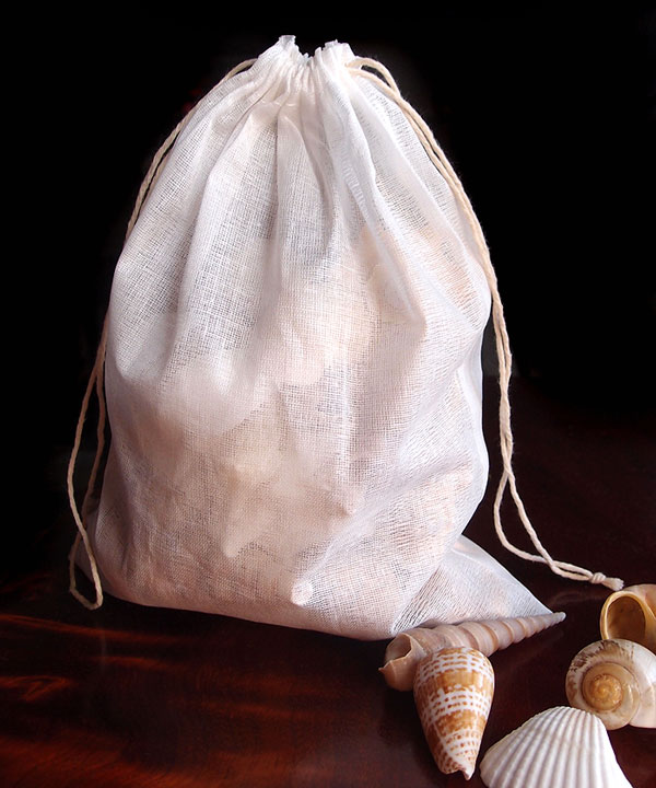 Cheesecloth Bags with Drawstring 8" x 10" - 12 Pack - Click Image to Close