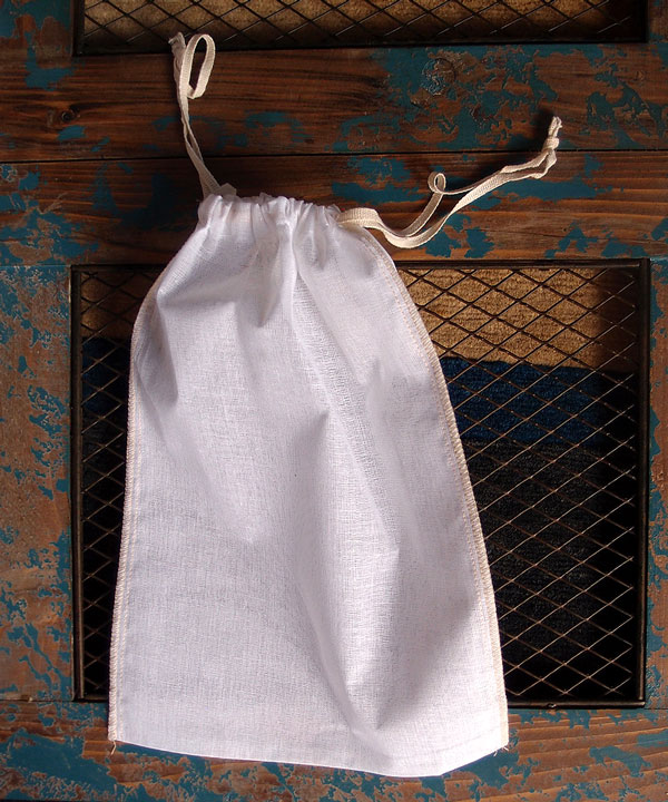Cheesecloth Bags with Drawstring 10" x 12" (12 Pk) Ivory Edge - Click Image to Close