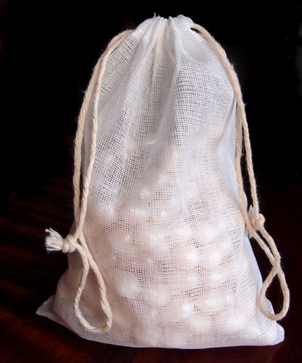 Cheesecloth Bags with Drawstring 5" x 7" - 12 Pack - Click Image to Close
